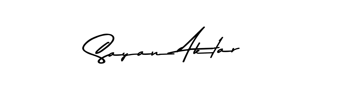 How to make Sayan Aktar name signature. Use Asem Kandis PERSONAL USE style for creating short signs online. This is the latest handwritten sign. Sayan Aktar signature style 9 images and pictures png