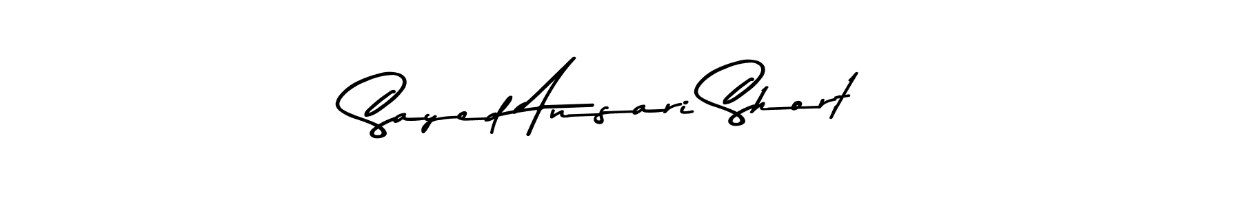 Design your own signature with our free online signature maker. With this signature software, you can create a handwritten (Asem Kandis PERSONAL USE) signature for name Sayed Ansari Short. Sayed Ansari Short signature style 9 images and pictures png