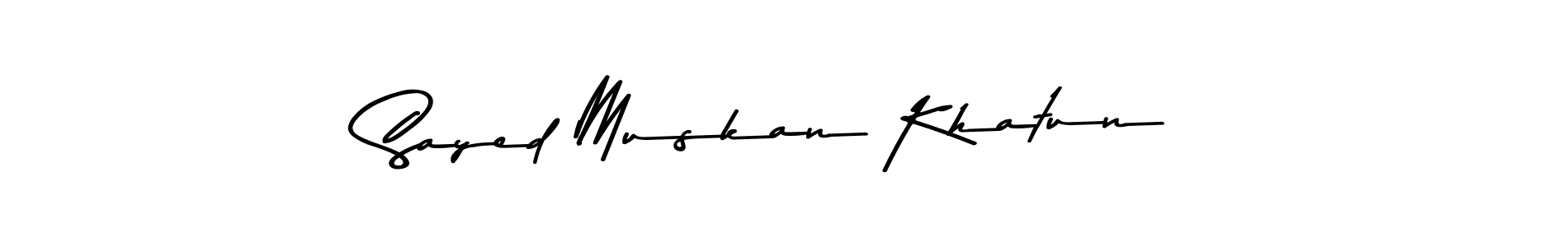 Create a beautiful signature design for name Sayed Muskan Khatun. With this signature (Asem Kandis PERSONAL USE) fonts, you can make a handwritten signature for free. Sayed Muskan Khatun signature style 9 images and pictures png