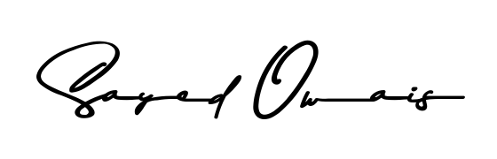 The Asem Kandis PERSONAL USE font transforms the name Sayed Owais into an executive sign with sharp precision and distinguished character. Sayed Owais signature style 9 images and pictures png