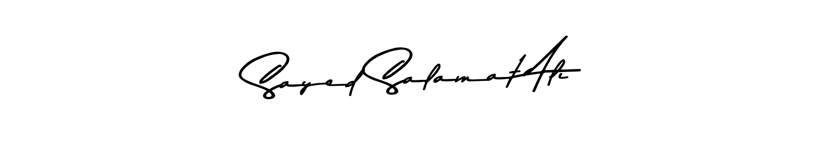 The best way (Asem Kandis PERSONAL USE) to make a short signature is to pick only two or three words in your name. The name Sayed Salamat Ali include a total of six letters. For converting this name. Sayed Salamat Ali signature style 9 images and pictures png