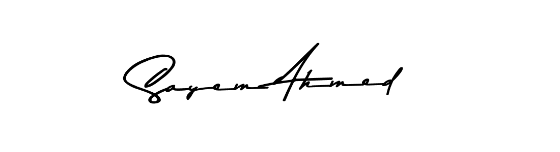 if you are searching for the best signature style for your name Sayem Ahmed. so please give up your signature search. here we have designed multiple signature styles  using Asem Kandis PERSONAL USE. Sayem Ahmed signature style 9 images and pictures png