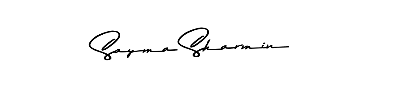 Create a beautiful signature design for name Sayma Sharmin. With this signature (Asem Kandis PERSONAL USE) fonts, you can make a handwritten signature for free. Sayma Sharmin signature style 9 images and pictures png