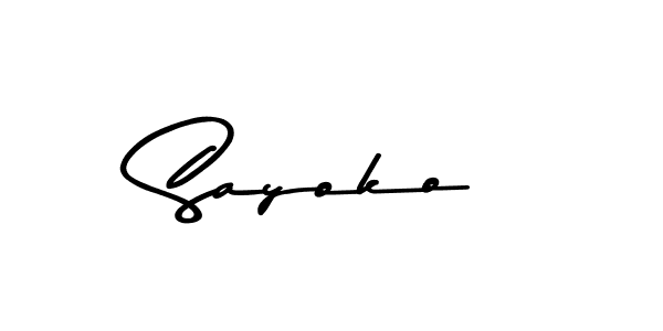 How to make Sayoko name signature. Use Asem Kandis PERSONAL USE style for creating short signs online. This is the latest handwritten sign. Sayoko signature style 9 images and pictures png