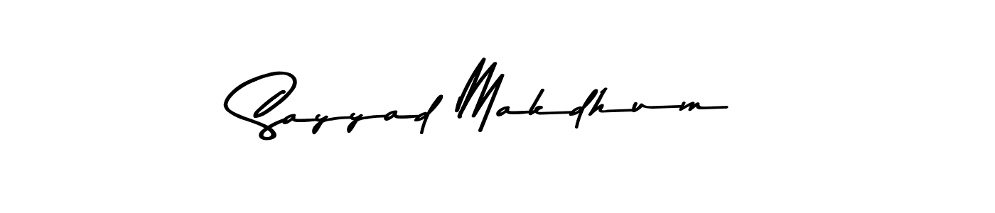 Design your own signature with our free online signature maker. With this signature software, you can create a handwritten (Asem Kandis PERSONAL USE) signature for name Sayyad Makdhum. Sayyad Makdhum signature style 9 images and pictures png