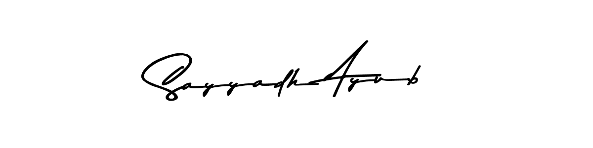 Create a beautiful signature design for name Sayyadh Ayub. With this signature (Asem Kandis PERSONAL USE) fonts, you can make a handwritten signature for free. Sayyadh Ayub signature style 9 images and pictures png