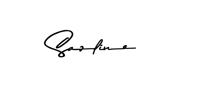 Design your own signature with our free online signature maker. With this signature software, you can create a handwritten (Asem Kandis PERSONAL USE) signature for name Sazline. Sazline signature style 9 images and pictures png