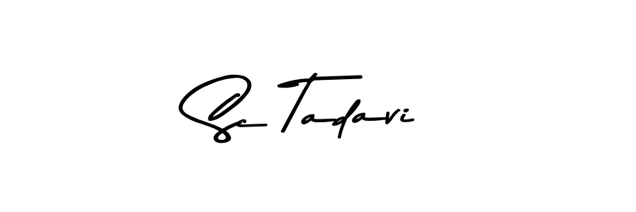 The best way (Asem Kandis PERSONAL USE) to make a short signature is to pick only two or three words in your name. The name Sc Tadavi include a total of six letters. For converting this name. Sc Tadavi signature style 9 images and pictures png