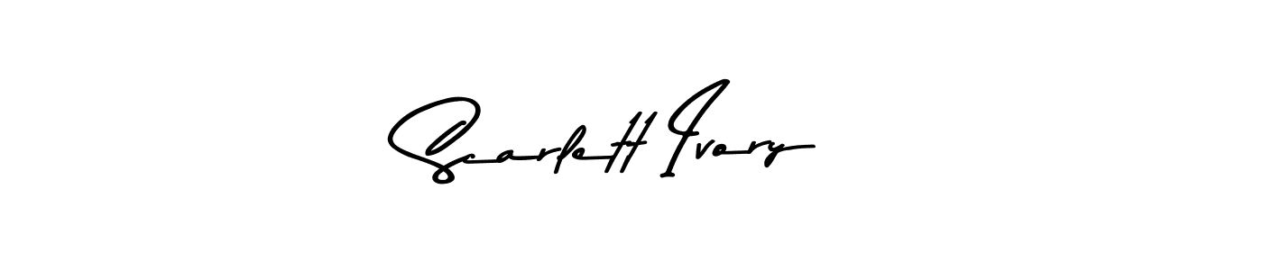 Also You can easily find your signature by using the search form. We will create Scarlett Ivory name handwritten signature images for you free of cost using Asem Kandis PERSONAL USE sign style. Scarlett Ivory signature style 9 images and pictures png