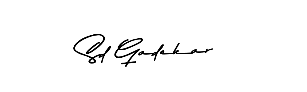 Create a beautiful signature design for name Sd Gadekar. With this signature (Asem Kandis PERSONAL USE) fonts, you can make a handwritten signature for free. Sd Gadekar signature style 9 images and pictures png