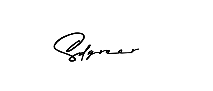 How to make Sdgreer name signature. Use Asem Kandis PERSONAL USE style for creating short signs online. This is the latest handwritten sign. Sdgreer signature style 9 images and pictures png