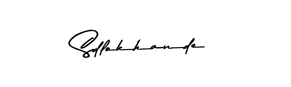 Create a beautiful signature design for name Sdlokhande. With this signature (Asem Kandis PERSONAL USE) fonts, you can make a handwritten signature for free. Sdlokhande signature style 9 images and pictures png
