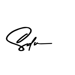 Create a beautiful signature design for name Sdu. With this signature (Asem Kandis PERSONAL USE) fonts, you can make a handwritten signature for free. Sdu signature style 9 images and pictures png