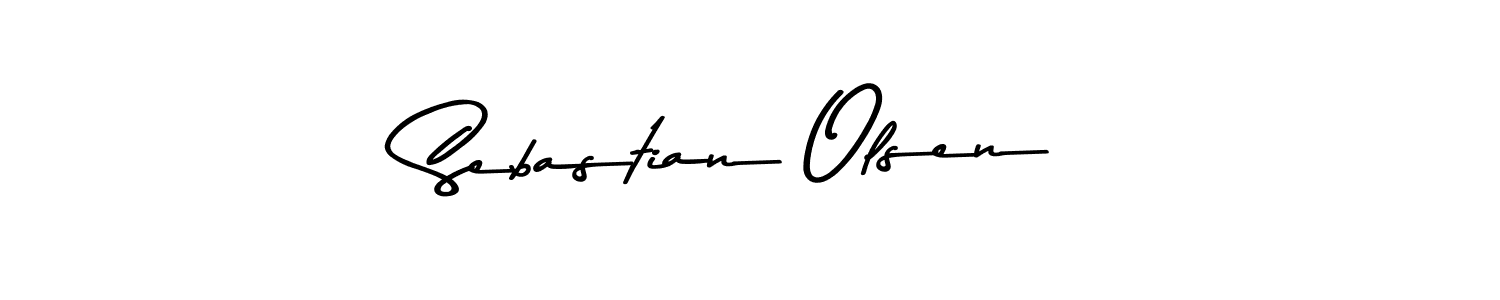 How to make Sebastian Olsen name signature. Use Asem Kandis PERSONAL USE style for creating short signs online. This is the latest handwritten sign. Sebastian Olsen signature style 9 images and pictures png