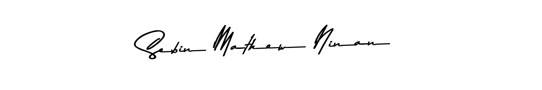 Use a signature maker to create a handwritten signature online. With this signature software, you can design (Asem Kandis PERSONAL USE) your own signature for name Sebin Mathew Ninan. Sebin Mathew Ninan signature style 9 images and pictures png