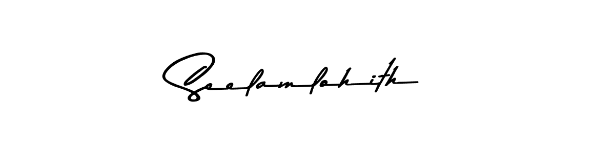 How to make Seelamlohith name signature. Use Asem Kandis PERSONAL USE style for creating short signs online. This is the latest handwritten sign. Seelamlohith signature style 9 images and pictures png