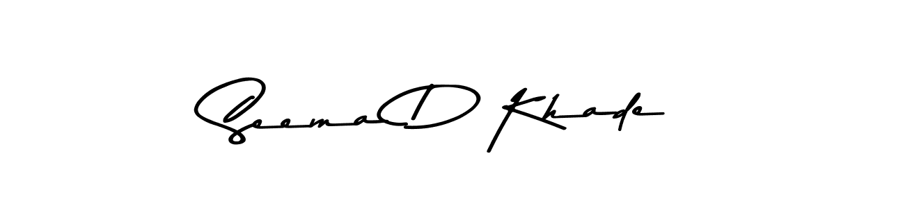 Create a beautiful signature design for name Seema D Khade. With this signature (Asem Kandis PERSONAL USE) fonts, you can make a handwritten signature for free. Seema D Khade signature style 9 images and pictures png