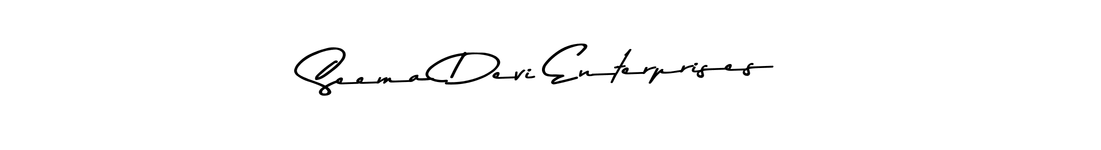 Create a beautiful signature design for name Seema Devi Enterprises. With this signature (Asem Kandis PERSONAL USE) fonts, you can make a handwritten signature for free. Seema Devi Enterprises signature style 9 images and pictures png
