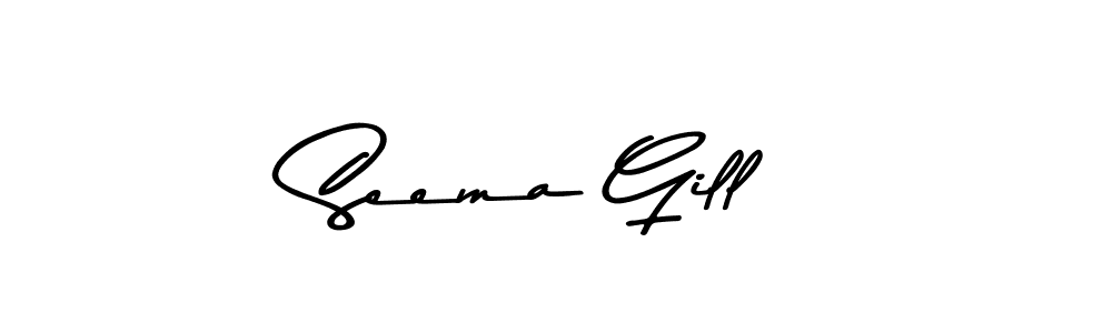 How to make Seema Gill name signature. Use Asem Kandis PERSONAL USE style for creating short signs online. This is the latest handwritten sign. Seema Gill signature style 9 images and pictures png