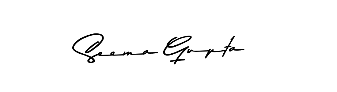 Create a beautiful signature design for name Seema Gupta. With this signature (Asem Kandis PERSONAL USE) fonts, you can make a handwritten signature for free. Seema Gupta signature style 9 images and pictures png