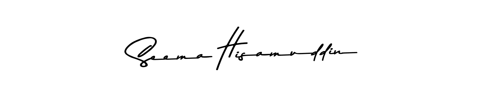 if you are searching for the best signature style for your name Seema Hisamuddin. so please give up your signature search. here we have designed multiple signature styles  using Asem Kandis PERSONAL USE. Seema Hisamuddin signature style 9 images and pictures png