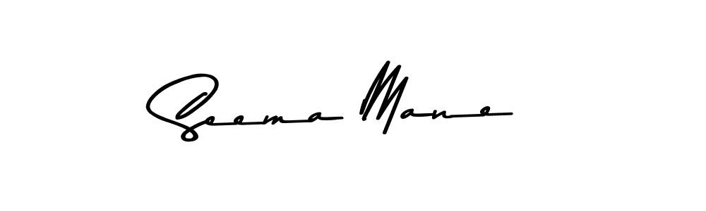 Create a beautiful signature design for name Seema Mane. With this signature (Asem Kandis PERSONAL USE) fonts, you can make a handwritten signature for free. Seema Mane signature style 9 images and pictures png