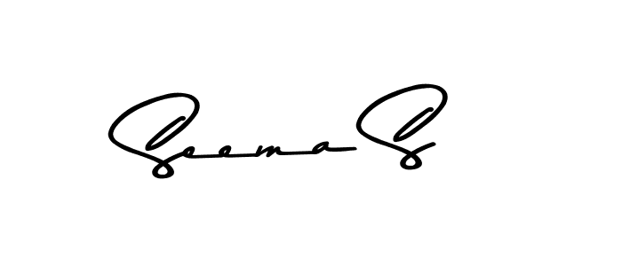 Create a beautiful signature design for name Seema S. With this signature (Asem Kandis PERSONAL USE) fonts, you can make a handwritten signature for free. Seema S signature style 9 images and pictures png