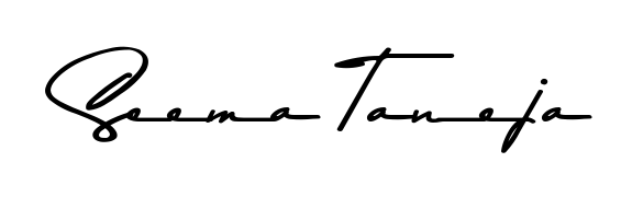 The Asem Kandis PERSONAL USE font transforms the name Seema Taneja into an executive sign with sharp precision and distinguished character. Seema Taneja signature style 9 images and pictures png