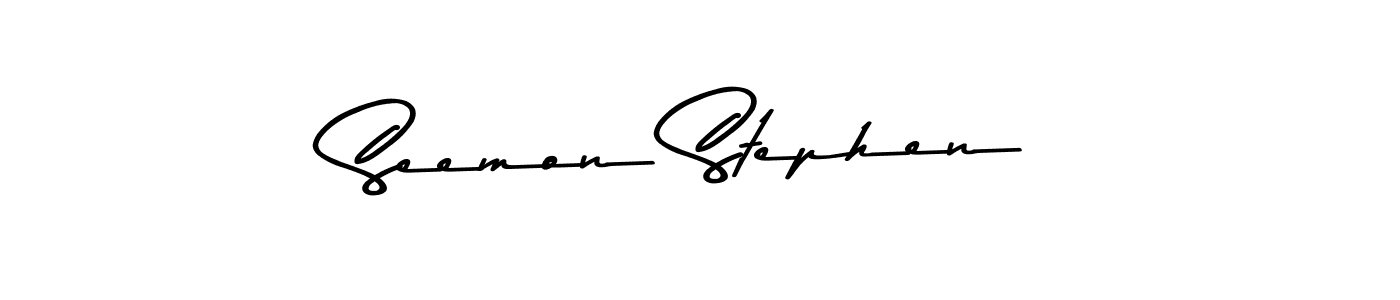 Also You can easily find your signature by using the search form. We will create Seemon Stephen name handwritten signature images for you free of cost using Asem Kandis PERSONAL USE sign style. Seemon Stephen signature style 9 images and pictures png