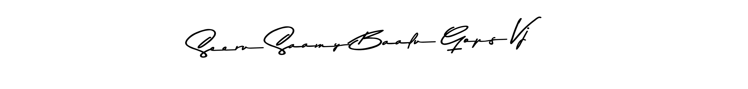 You can use this online signature creator to create a handwritten signature for the name Seeru Saamy Baalu Gops Vj. This is the best online autograph maker. Seeru Saamy Baalu Gops Vj signature style 9 images and pictures png