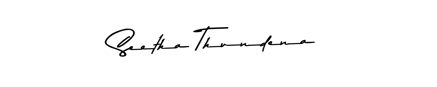 How to make Seetha Thundena name signature. Use Asem Kandis PERSONAL USE style for creating short signs online. This is the latest handwritten sign. Seetha Thundena signature style 9 images and pictures png