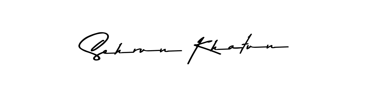 How to make Sehrun Khatun name signature. Use Asem Kandis PERSONAL USE style for creating short signs online. This is the latest handwritten sign. Sehrun Khatun signature style 9 images and pictures png