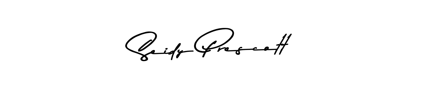 How to make Seidy Prescott name signature. Use Asem Kandis PERSONAL USE style for creating short signs online. This is the latest handwritten sign. Seidy Prescott signature style 9 images and pictures png
