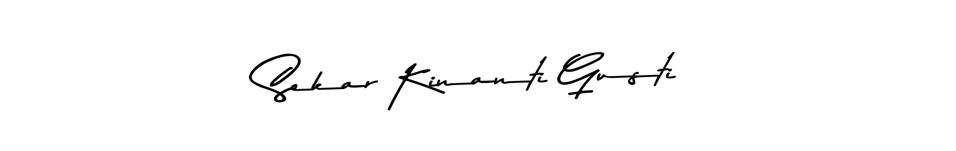 The best way (Asem Kandis PERSONAL USE) to make a short signature is to pick only two or three words in your name. The name Sekar Kinanti Gusti include a total of six letters. For converting this name. Sekar Kinanti Gusti signature style 9 images and pictures png
