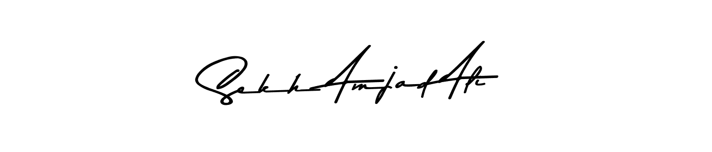 Create a beautiful signature design for name Sekh Amjad Ali. With this signature (Asem Kandis PERSONAL USE) fonts, you can make a handwritten signature for free. Sekh Amjad Ali signature style 9 images and pictures png