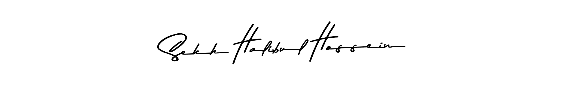 Create a beautiful signature design for name Sekh Halibul Hossein. With this signature (Asem Kandis PERSONAL USE) fonts, you can make a handwritten signature for free. Sekh Halibul Hossein signature style 9 images and pictures png
