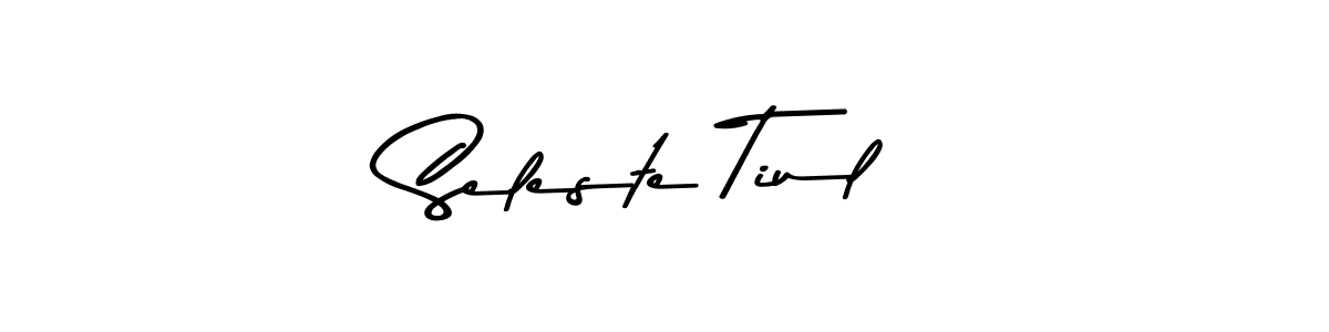 The best way (Asem Kandis PERSONAL USE) to make a short signature is to pick only two or three words in your name. The name Seleste Tiul include a total of six letters. For converting this name. Seleste Tiul signature style 9 images and pictures png