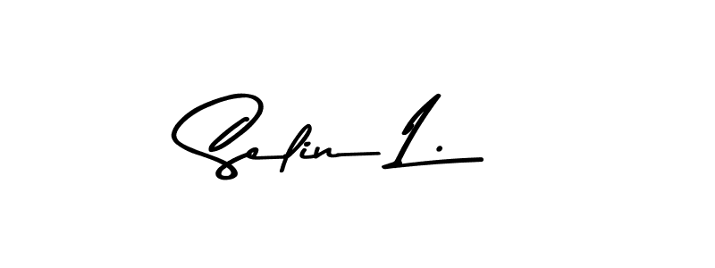 How to make Selin L. name signature. Use Asem Kandis PERSONAL USE style for creating short signs online. This is the latest handwritten sign. Selin L. signature style 9 images and pictures png