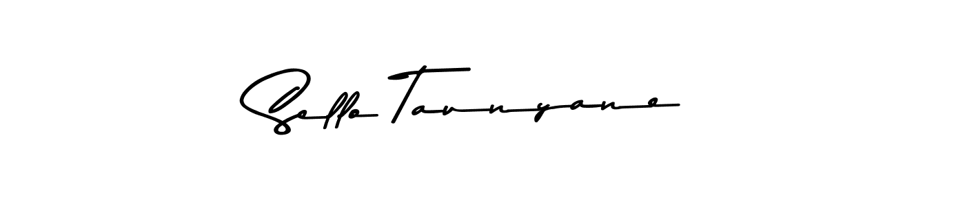 How to make Sello Taunyane name signature. Use Asem Kandis PERSONAL USE style for creating short signs online. This is the latest handwritten sign. Sello Taunyane signature style 9 images and pictures png