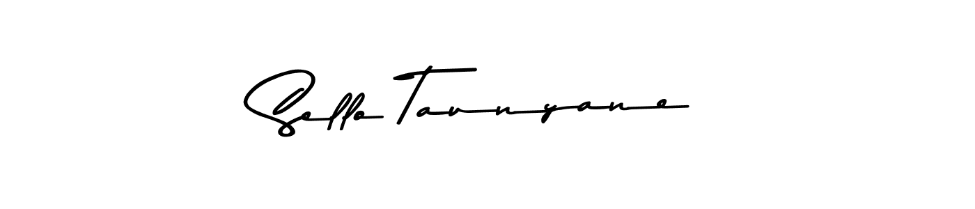 How to make Sello Taunyane name signature. Use Asem Kandis PERSONAL USE style for creating short signs online. This is the latest handwritten sign. Sello Taunyane signature style 9 images and pictures png