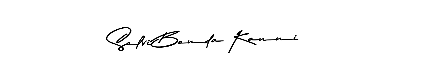 How to make Selvi Bonda Kanni name signature. Use Asem Kandis PERSONAL USE style for creating short signs online. This is the latest handwritten sign. Selvi Bonda Kanni signature style 9 images and pictures png