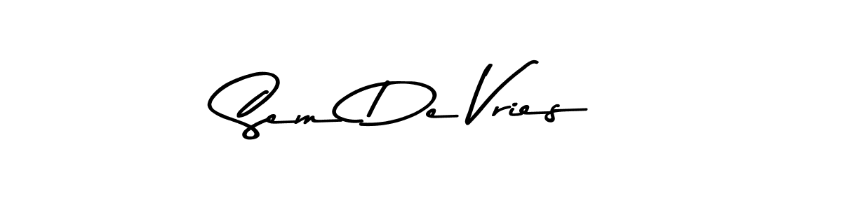 Create a beautiful signature design for name Sem De Vries. With this signature (Asem Kandis PERSONAL USE) fonts, you can make a handwritten signature for free. Sem De Vries signature style 9 images and pictures png