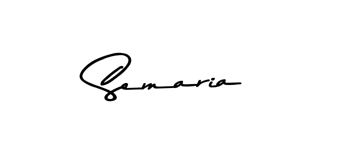 How to make Semaria name signature. Use Asem Kandis PERSONAL USE style for creating short signs online. This is the latest handwritten sign. Semaria signature style 9 images and pictures png