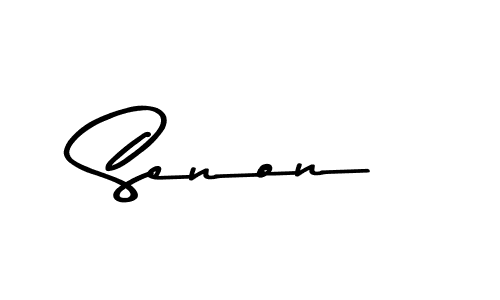 How to make Senon name signature. Use Asem Kandis PERSONAL USE style for creating short signs online. This is the latest handwritten sign. Senon signature style 9 images and pictures png