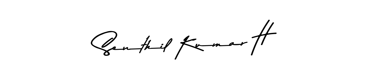 How to make Senthil Kumar H name signature. Use Asem Kandis PERSONAL USE style for creating short signs online. This is the latest handwritten sign. Senthil Kumar H signature style 9 images and pictures png