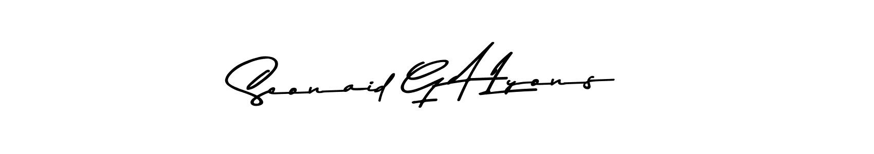 Asem Kandis PERSONAL USE is a professional signature style that is perfect for those who want to add a touch of class to their signature. It is also a great choice for those who want to make their signature more unique. Get Seonaid G A Lyons name to fancy signature for free. Seonaid G A Lyons signature style 9 images and pictures png