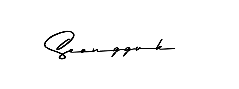 How to make Seongguk name signature. Use Asem Kandis PERSONAL USE style for creating short signs online. This is the latest handwritten sign. Seongguk signature style 9 images and pictures png