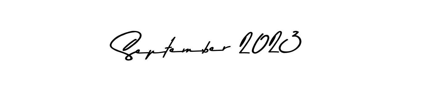 Create a beautiful signature design for name September 2023. With this signature (Asem Kandis PERSONAL USE) fonts, you can make a handwritten signature for free. September 2023 signature style 9 images and pictures png