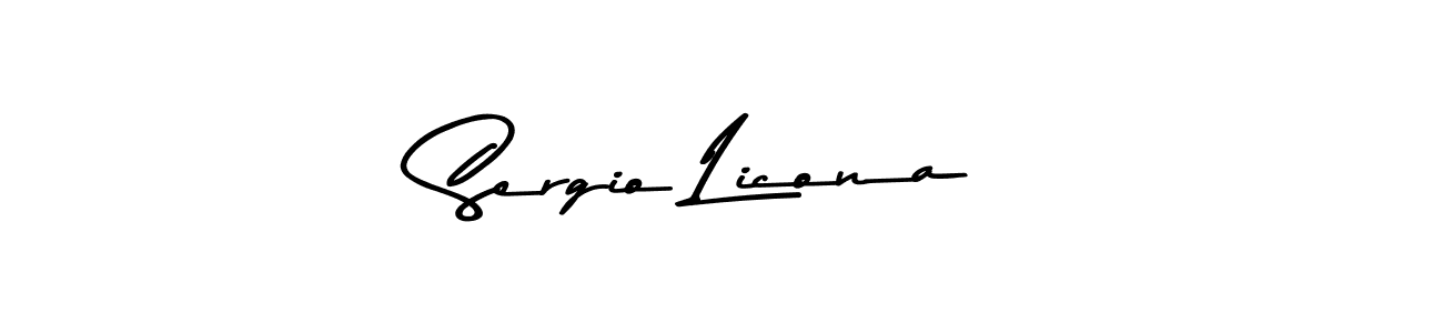 This is the best signature style for the Sergio Licona name. Also you like these signature font (Asem Kandis PERSONAL USE). Mix name signature. Sergio Licona signature style 9 images and pictures png