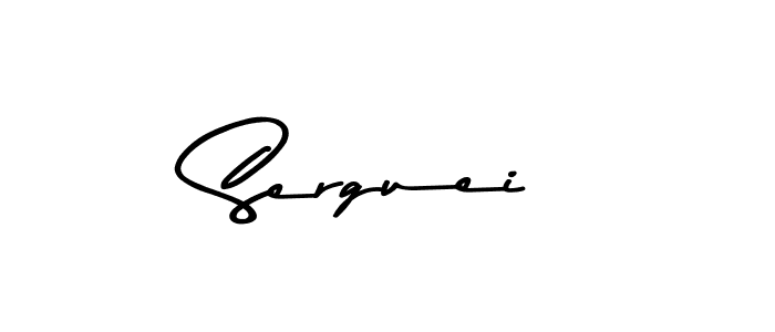 Make a beautiful signature design for name Serguei. With this signature (Asem Kandis PERSONAL USE) style, you can create a handwritten signature for free. Serguei signature style 9 images and pictures png